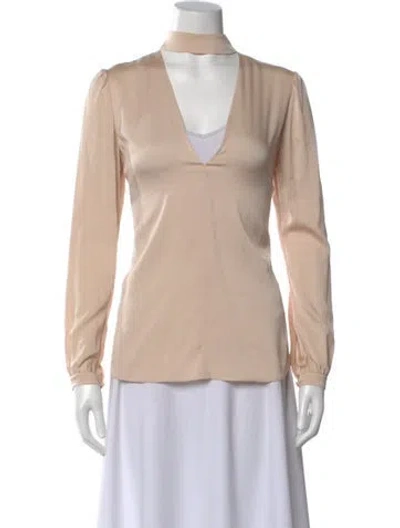 Pre-owned A.l.c Silk V-neck Blouse In Neutral