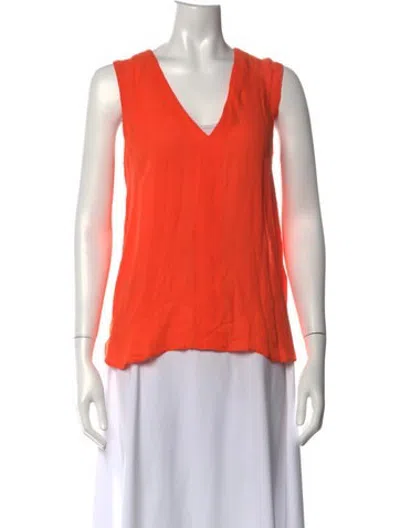 Pre-owned A.l.c Silk V-neck Blouse In Orange