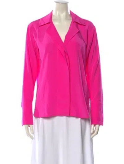 Pre-owned A.l.c Silk V-neck Blouse In Pink
