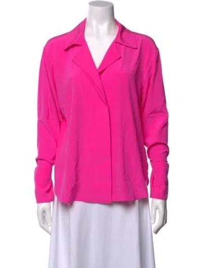 Pre-owned A.l.c Silk V-neck Blouse In Pink