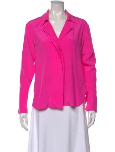 Pre-owned A.l.c Silk V-neck Blouse In Pink