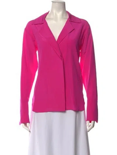 Pre-owned A.l.c Silk V-neck Blouse In Pink