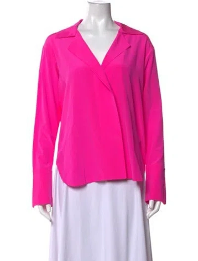 Pre-owned A.l.c Silk V-neck Blouse In Pink