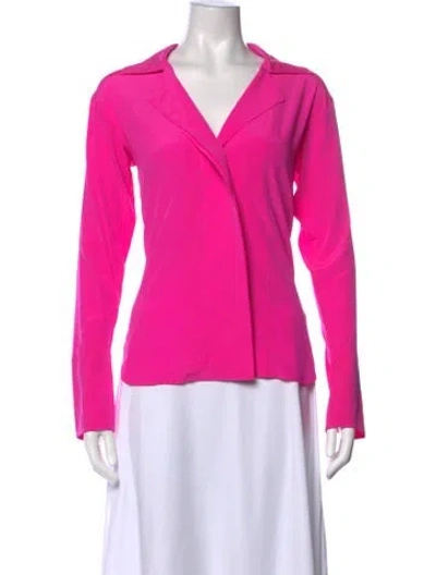 Pre-owned A.l.c Silk V-neck Blouse In Pink