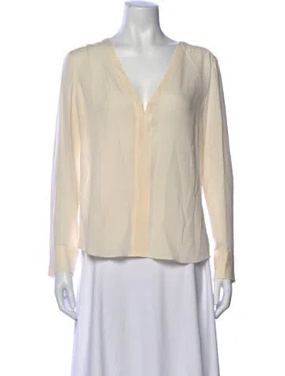 Pre-owned A.l.c Silk V-neck Blouse W/ Tags In Neutral