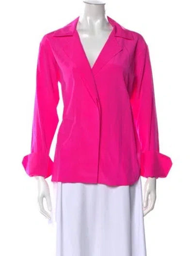 Pre-owned A.l.c Silk V-neck Blouse W/ Tags In Pink