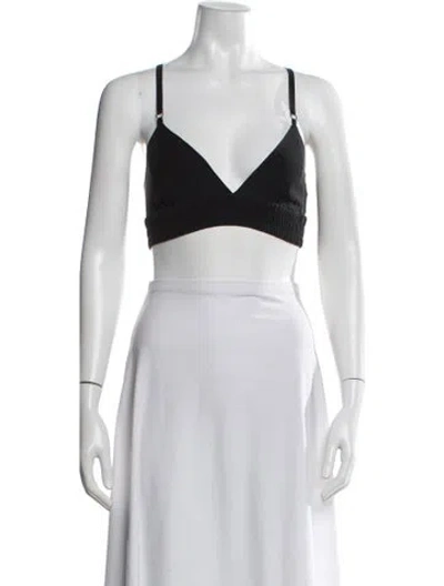 Pre-owned A.l.c Silk V-neck Sports Bra In Black