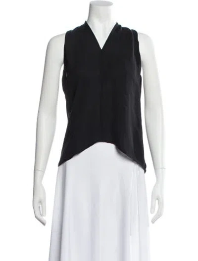 Pre-owned A.l.c Silk V-neck Top In Black