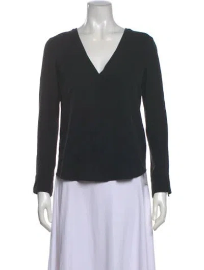Pre-owned A.l.c Silk V-neck Top In Black