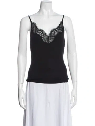 Pre-owned A.l.c Silk V-neck Top In Black