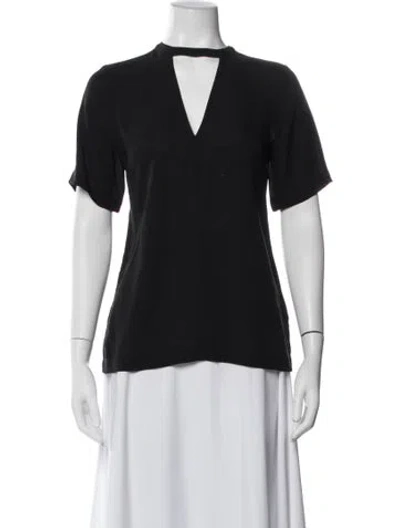 Pre-owned A.l.c Silk V-neck Top In Black