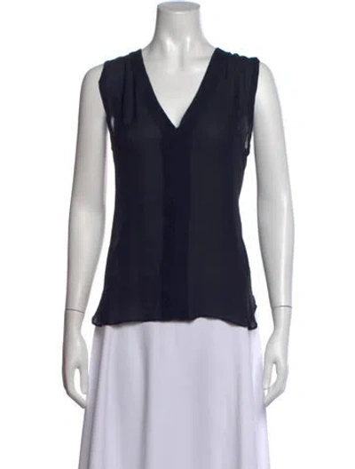 Pre-owned A.l.c Silk V-neck Top In Black
