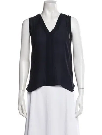Pre-owned A.l.c Silk V-neck Top In Blue