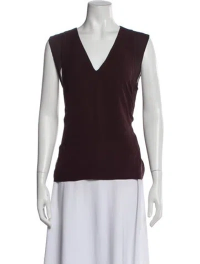 Pre-owned A.l.c Silk V-neck Top In Burgundy