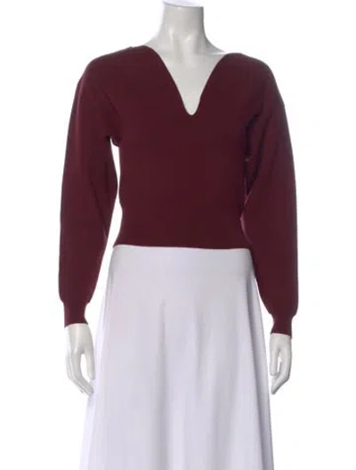 Pre-owned A.l.c Silk V-neck Top In Burgundy