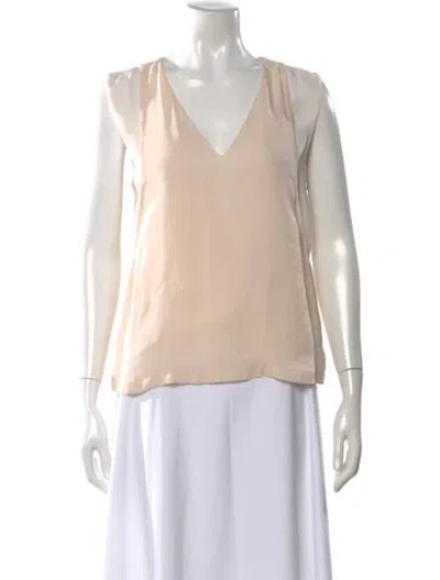 Pre-owned A.l.c Silk V-neck Top In Neutral