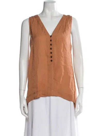 Pre-owned A.l.c Silk V-neck Top In Pink