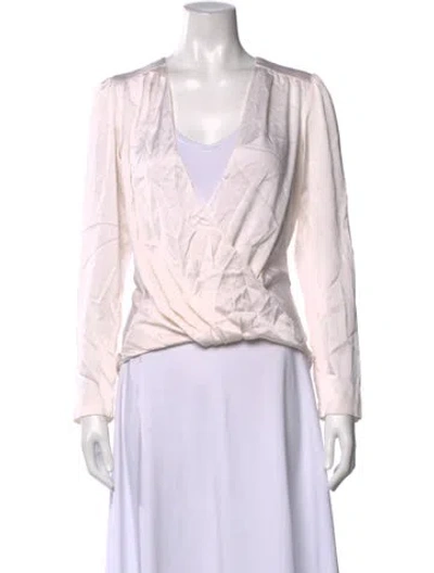 Pre-owned A.l.c Silk V-neck Top In Pink