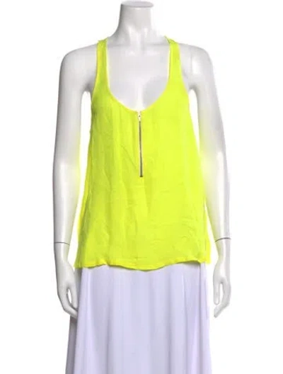 Pre-owned A.l.c Silk V-neck Top In Yellow