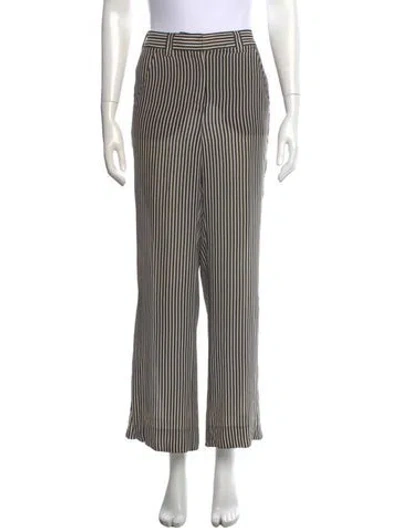 Pre-owned A.l.c Silk Wide Leg Pants In White