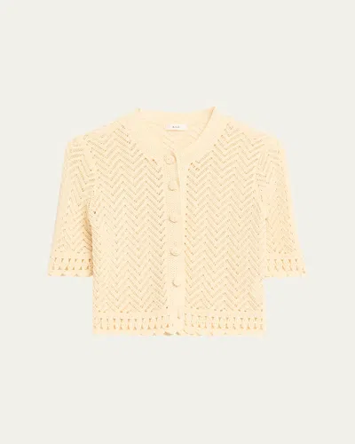 A.l.c Simon Cropped Open-knit Cardigan In Orange