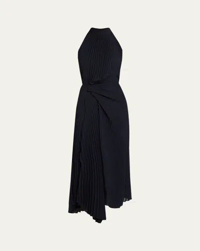 A.l.c Simona Pleated Midi Dress In Blue