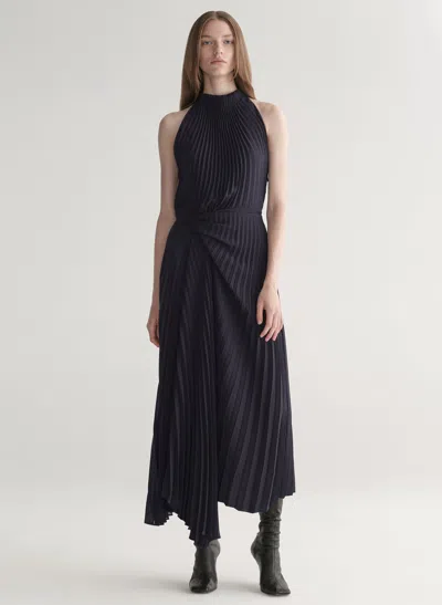 A.l.c Simona Pleated Midi Dress In Blue