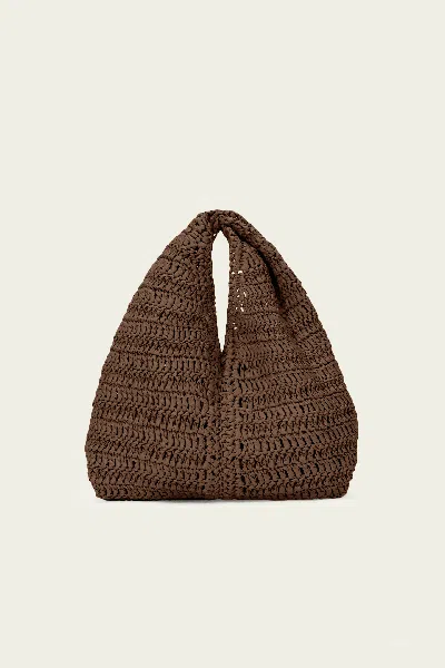 A.l.c Simone Raffia Bag In Chocolate