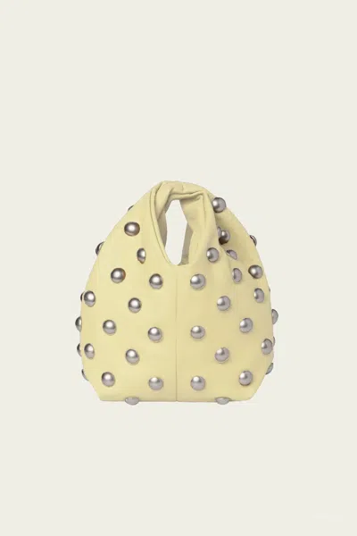 A.l.c Simone Studded Leather Bag In Cream In Yellow