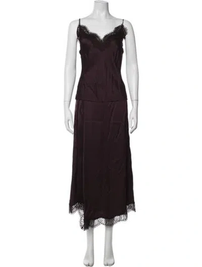 Pre-owned A.l.c Skirt Set In Burgundy