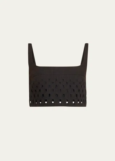 A.l.c Sky Linen Crop Top In Black