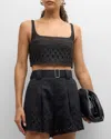 A.l.c Sky Linen Crop Top In Black