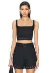 A.l.c Sky Linen Crop Top In Black