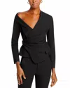 A.l.c Skyla Asymmetric Wrap Top In Black