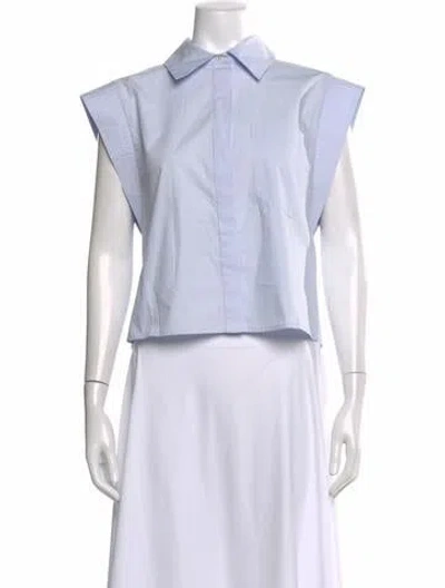 Pre-owned A.l.c Sleeveless Button-up Top In Blue