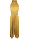 A.l.c Renzo Ii Pleated Halter Dress In Yellow