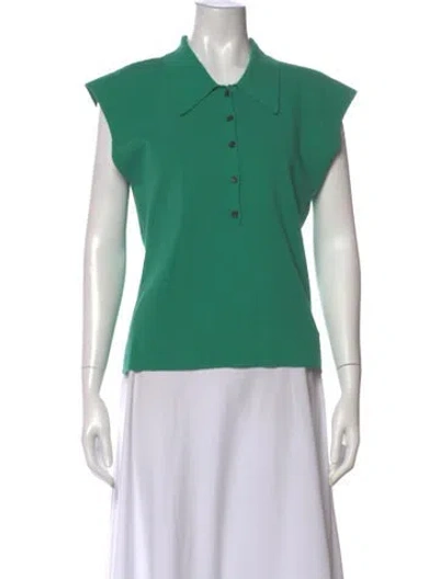 Pre-owned A.l.c Sleeveless Polo In Green