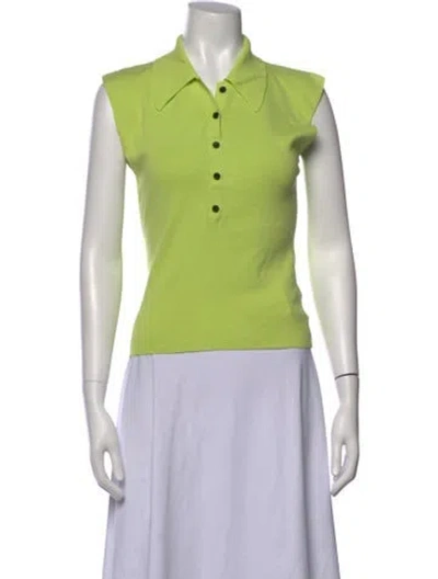 Pre-owned A.l.c Sleeveless Polo In Green