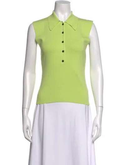 Pre-owned A.l.c Sleeveless Polo In Green