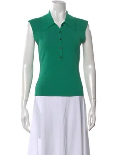Pre-owned A.l.c Sleeveless Polo In Green