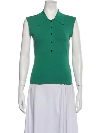 Pre-owned A.l.c Sleeveless Polo In Green
