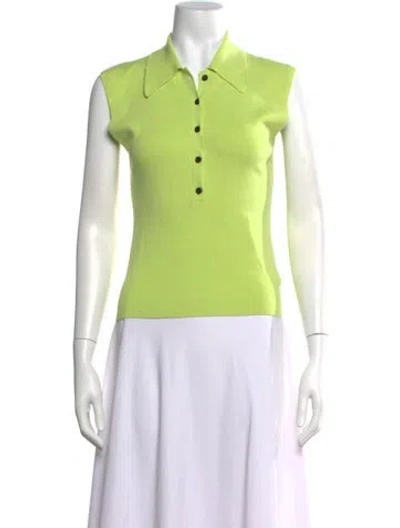Pre-owned A.l.c Sleeveless Polo In Green