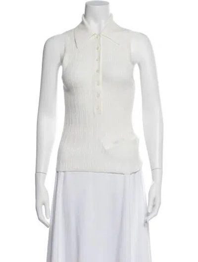Pre-owned A.l.c Sleeveless Polo In White