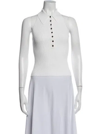 Pre-owned A.l.c Sleeveless Polo In White