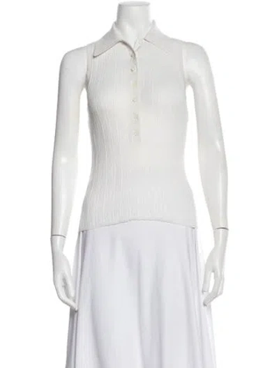 Pre-owned A.l.c Sleeveless Polo In White