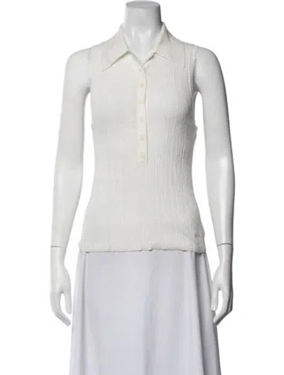 Pre-owned A.l.c Sleeveless Polo In White