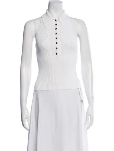 Pre-owned A.l.c Sleeveless Polo In White