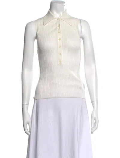 Pre-owned A.l.c Sleeveless Polo In White