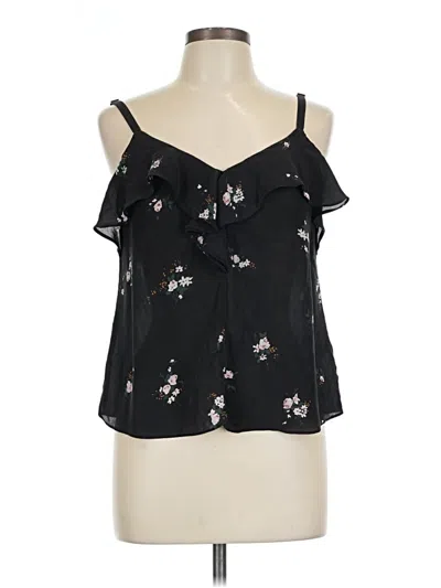 Pre-owned A.l.c Sleeveless Silk Top Black Cold Shoulder Neckline Tops