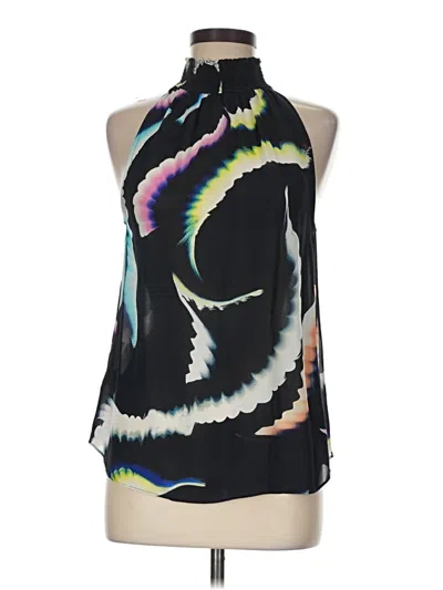 Pre-owned A.l.c Sleeveless Silk Top Black Halter Neckline Tops